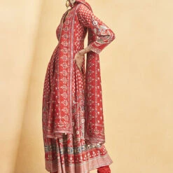 Naima Anarkali Set - Red -Abhinaya shop F23RS547 Red 4