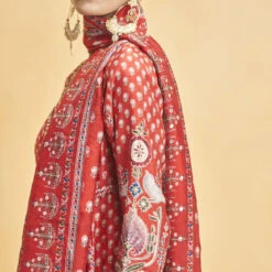 Naima Anarkali Set - Red -Abhinaya shop F23RS547 Red 6