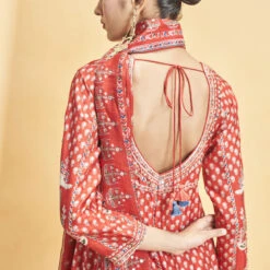 Naima Anarkali Set - Red -Abhinaya shop F23RS547 Red 7