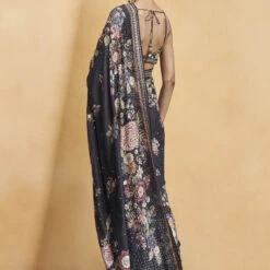 Whisper Of The Wildforest Saree Set- Black 7 Whisper Of The Wildforest Saree Set- Black -Abhinaya shop F23RS550MTO Black 520copy