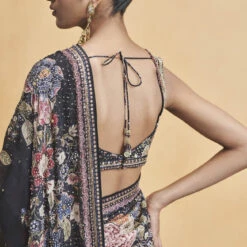 Whisper Of The Wildforest Saree Set- Black 9 Whisper Of The Wildforest Saree Set- Black -Abhinaya shop F23RS550MTO Black 720copy