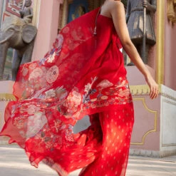 Elaheh Pant Set - Red 10 Elaheh Pant Set - Red -Abhinaya shop F23RS561A Red 3