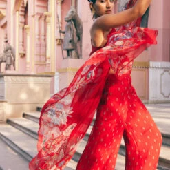 Elaheh Pant Set - Red 12 Elaheh Pant Set - Red -Abhinaya shop F23RS561A Red 5