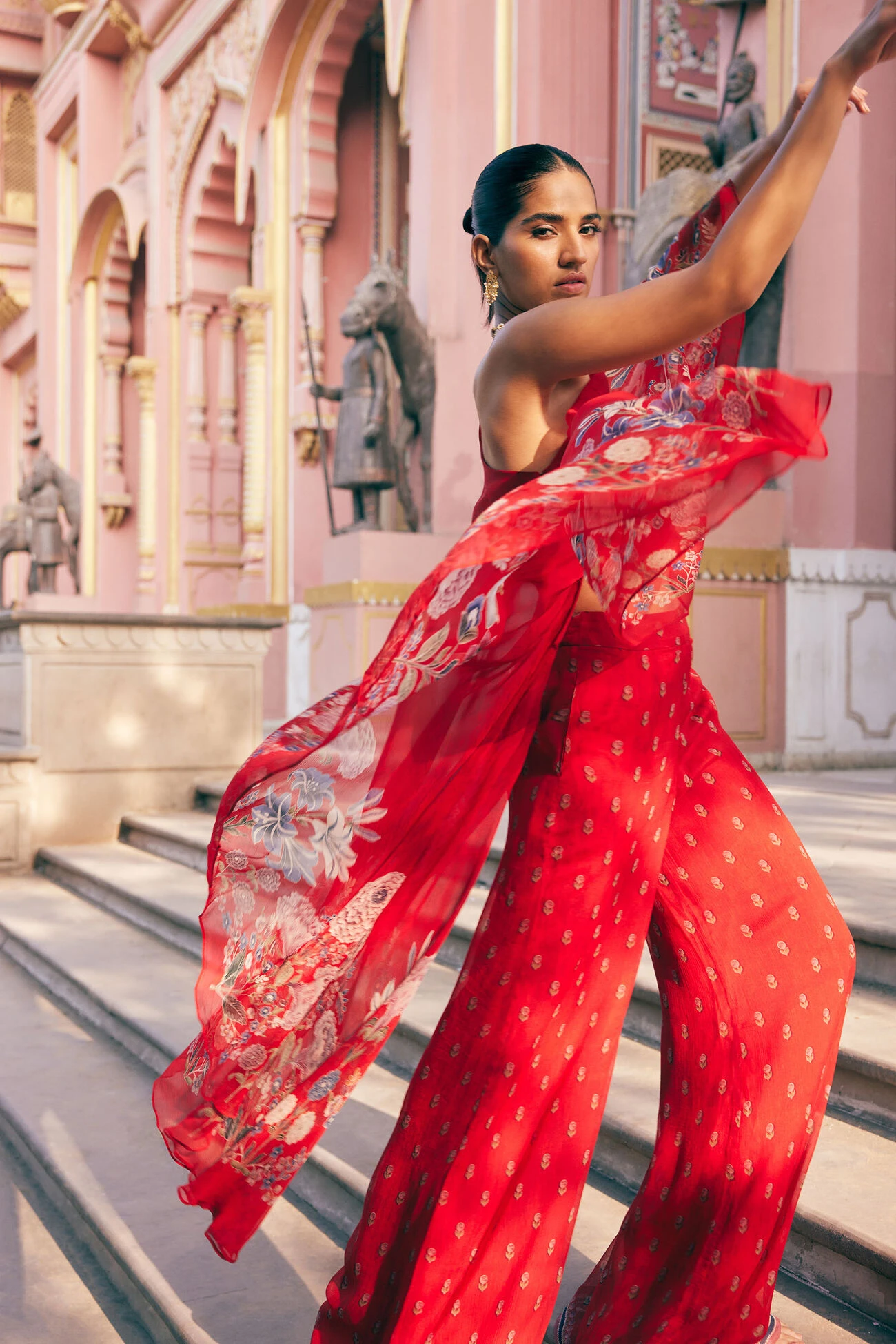 Elaheh Pant Set - Red 5 Elaheh Pant Set - Red - Image 5