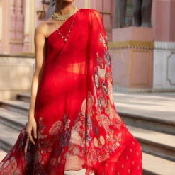 Elaheh Pant Set - Red 13 Elaheh Pant Set - Red -Abhinaya shop F23RS561A Red 6