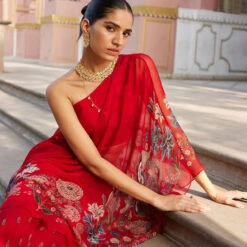 Elaheh Pant Set - Red 15 Elaheh Pant Set - Red -Abhinaya shop F23RS561A Red 8