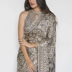 Shravani Saree - Grey -Abhinaya shop F23S30 Grey 5