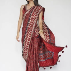 Bhoomija Saree - Red -Abhinaya shop F23S3 Red 3