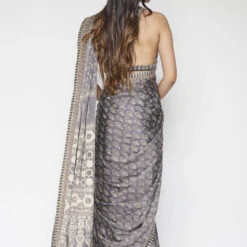 Ranjeeta Saree - Grey -Abhinaya shop F23S44 Grey 4