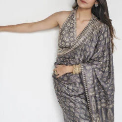 Ranjeeta Saree - Grey -Abhinaya shop F23S44 Grey 6