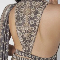 Ranjeeta Saree - Grey -Abhinaya shop F23S44 Grey 7