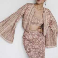 Azita Skirt Set - Hazelnut -Abhinaya shop F23SD240 Hazelnut 4