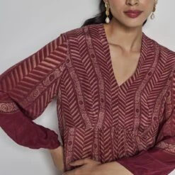 Claret Coord Set - Wine -Abhinaya shop F23SP13 Wine 4