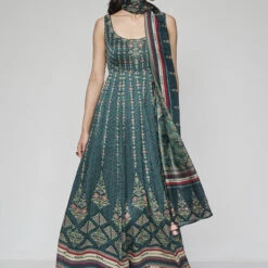 Demilune Anarkali Set - Green