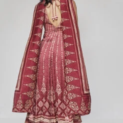 Demilune Anarkali Set - Wine -Abhinaya shop F23SP1 Wine 3