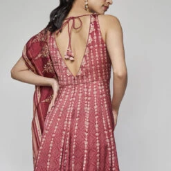 Demilune Anarkali Set - Wine -Abhinaya shop F23SP1 Wine 5