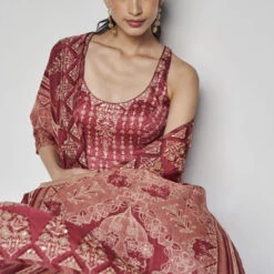 Demilune Anarkali Set - Wine -Abhinaya shop F23SP1 Wine 6