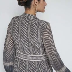 Johanna Dress - Grey -Abhinaya shop F23SP22A Grey 6