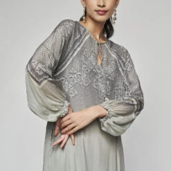 Daphne Dress - Grey -Abhinaya shop F23SP35 Grey 4