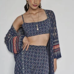 Leandra Jacket Set - Blue -Abhinaya shop F23SP71 Blue 10