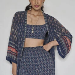 Leandra Jacket Set - Blue -Abhinaya shop F23SP71 Blue 6