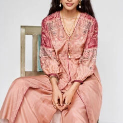 Ava Kurta Set - Onion Pink -Abhinaya shop F23SP77 ONION PINK 5