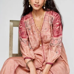 Ava Kurta Set - Onion Pink -Abhinaya shop F23SP77 ONION PINK 6