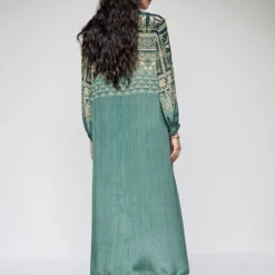 Ava Kurta Set - Green -Abhinaya shop F23SP77 Sage 4