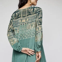 Ava Kurta Set - Green -Abhinaya shop F23SP77 Sage 6
