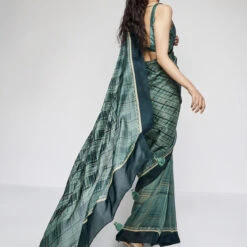 Aparna Saree Set - Green -Abhinaya shop F23SP82 Green 4
