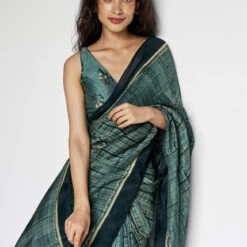 Aparna Saree Set - Green -Abhinaya shop F23SP82 Green 5