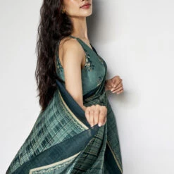 Aparna Saree Set - Green -Abhinaya shop F23SP82 Green 6