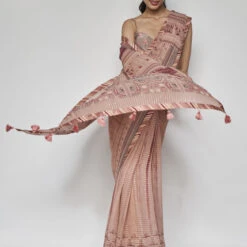 Roksanda Saree Set - Onion Pink -Abhinaya shop F23SP87 Pink 3