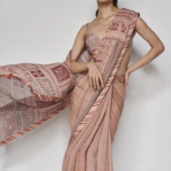 Roksanda Saree Set - Onion Pink -Abhinaya shop F23SP87 Pink 5