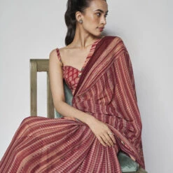 Arvika Saree - Wine -Abhinaya shop F23SP88 Wine 6