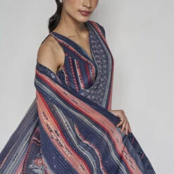 Bluesette Saree Set - Blue -Abhinaya shop F23SP90 Blue 5