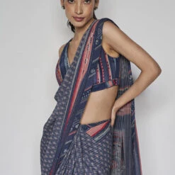 Bluesette Saree Set - Blue -Abhinaya shop F23SP90 Blue 6