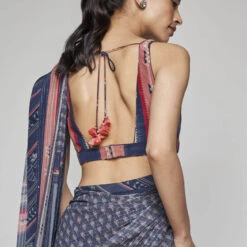 Bluesette Saree Set - Blue -Abhinaya shop F23SP90 Blue 7