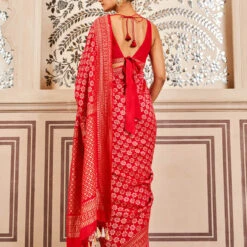 Ridah Benarasi Saree - Red 7 Ridah Benarasi Saree - Red -Abhinaya shop OBR3 red 4