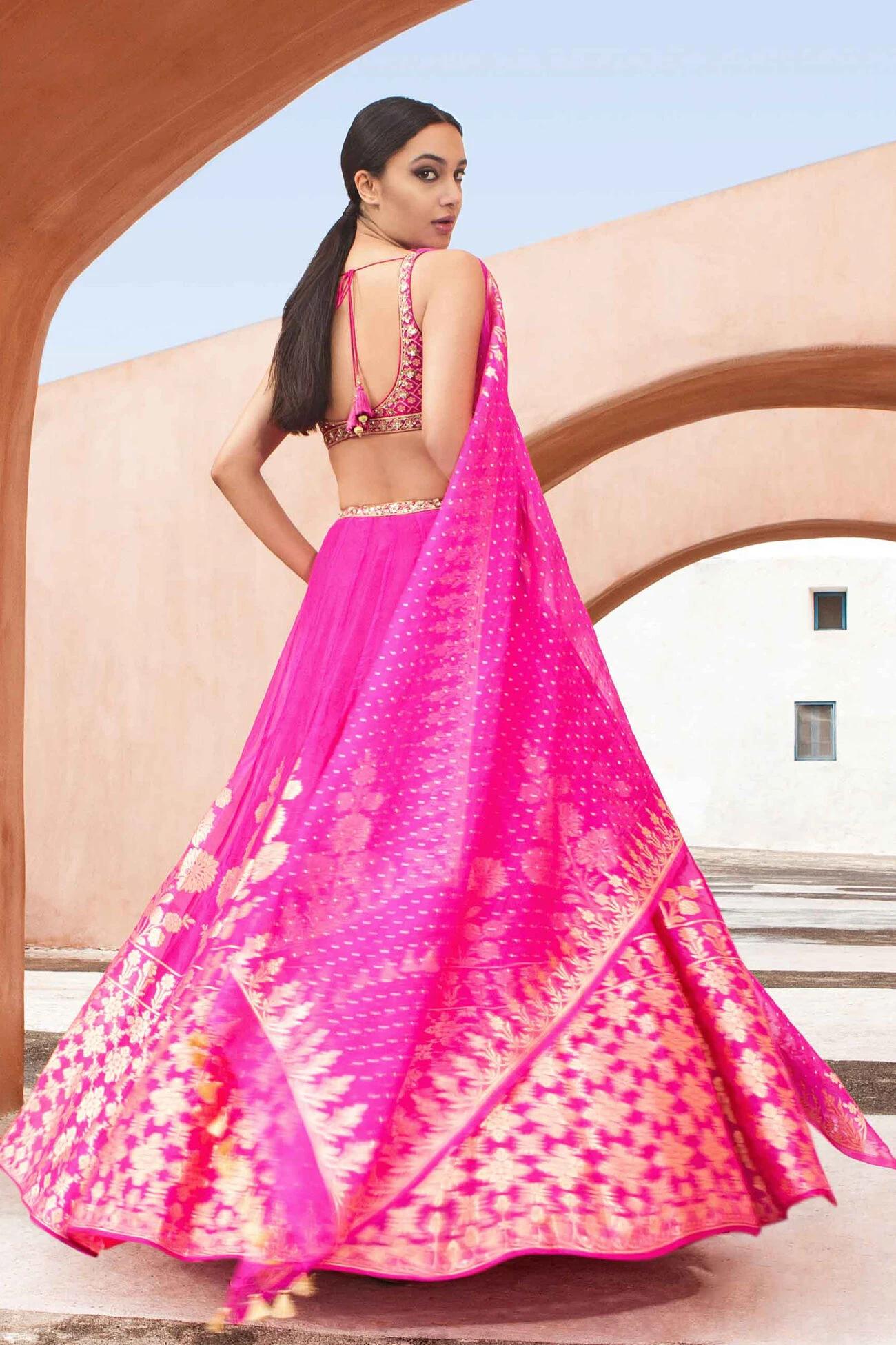 Amari Lehenga-Hot Pink 2 Amari Lehenga-Hot Pink - Image 2