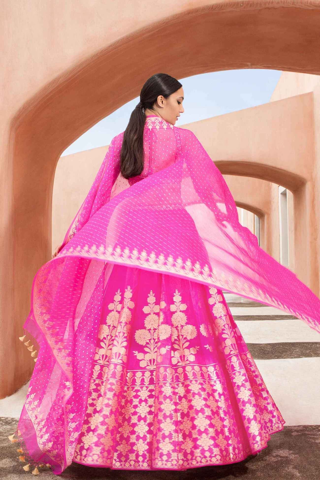 Amari Lehenga-Hot Pink 3 Amari Lehenga-Hot Pink - Image 3