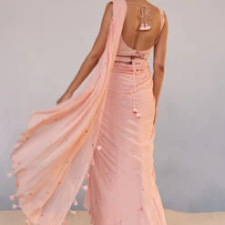 Asterope Saree - Pink 9 Asterope Saree - Pink -Abhinaya shop S23MA153 Pink 3