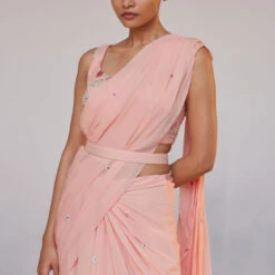 Asterope Saree - Pink 10 Asterope Saree - Pink -Abhinaya shop S23MA153 Pink 4