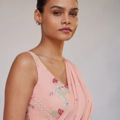 Asterope Saree - Pink 11 Asterope Saree - Pink -Abhinaya shop S23MA153 Pink 5