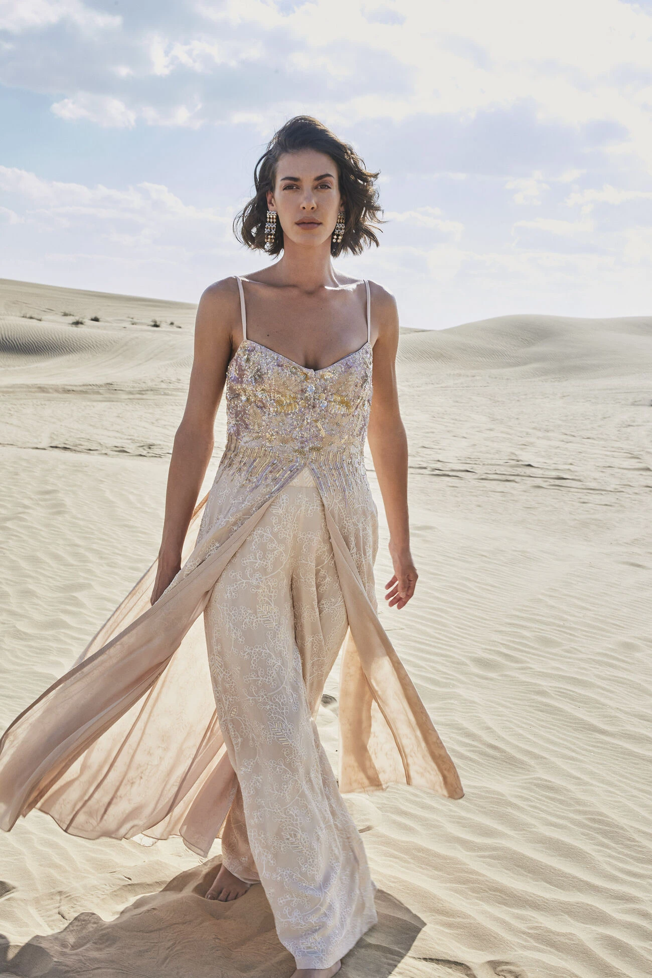 Sahara Tunic Cut Suit Set - Flesh 1 Sahara Tunic Cut Suit Set - Flesh