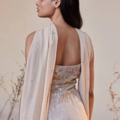 Sahara Tunic Cut Suit Set - Flesh 11 Sahara Tunic Cut Suit Set - Flesh -Abhinaya shop S23R139 Flesh 5