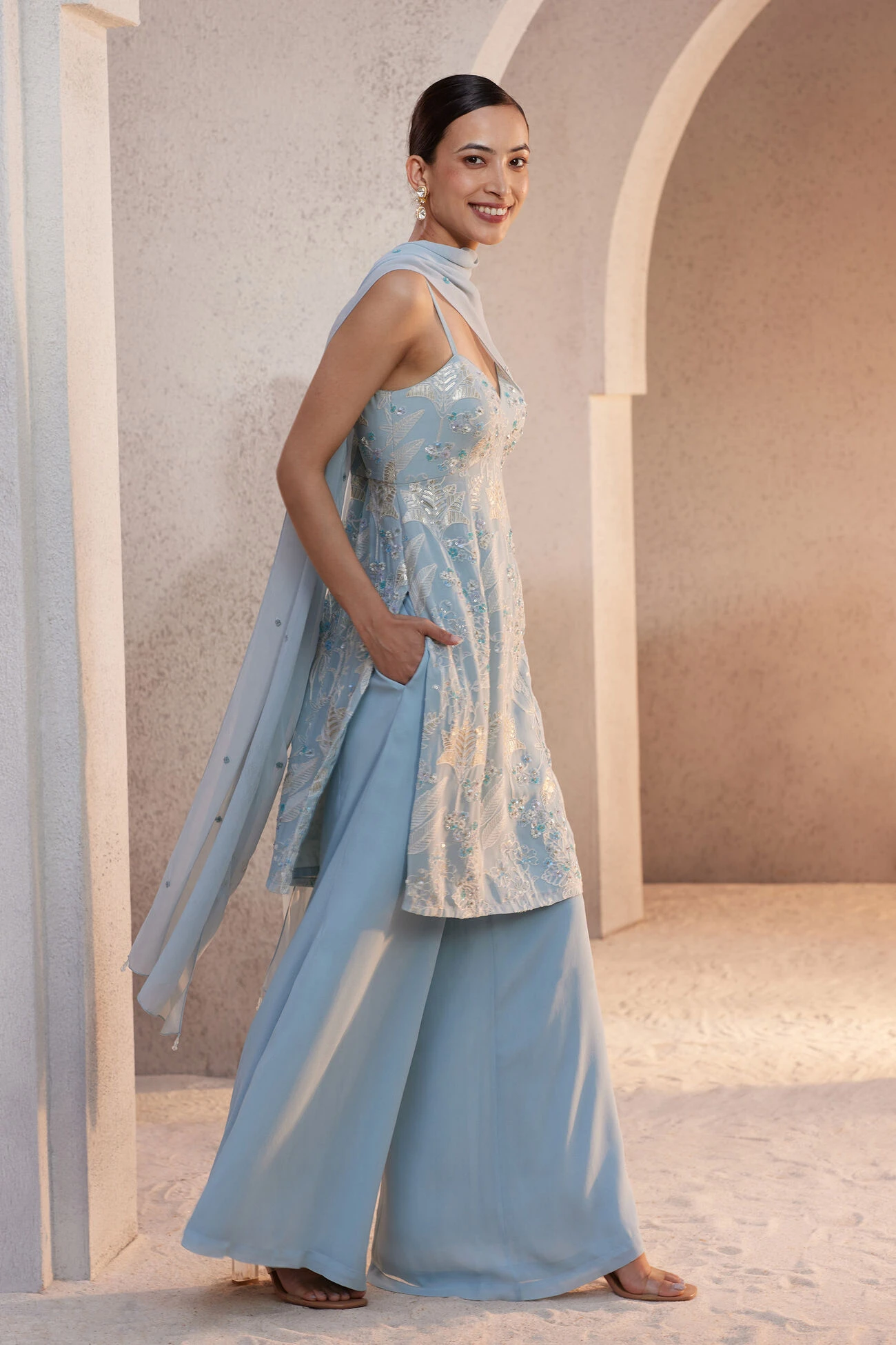 Sabia Suit Set - Powder Blue 2 Sabia Suit Set - Powder Blue - Image 2