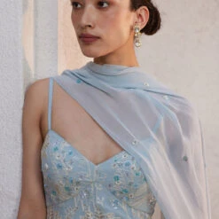 Sabia Suit Set - Powder Blue 8 Sabia Suit Set - Powder Blue -Abhinaya shop S23R205 PowderBlue 4