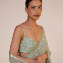 Iqra Saree - Sage -Abhinaya shop S23R222A Sage 4