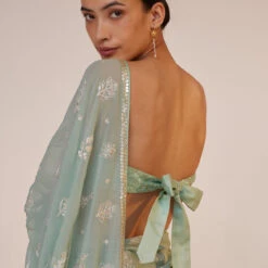Iqra Saree - Sage -Abhinaya shop S23R222A Sage 5
